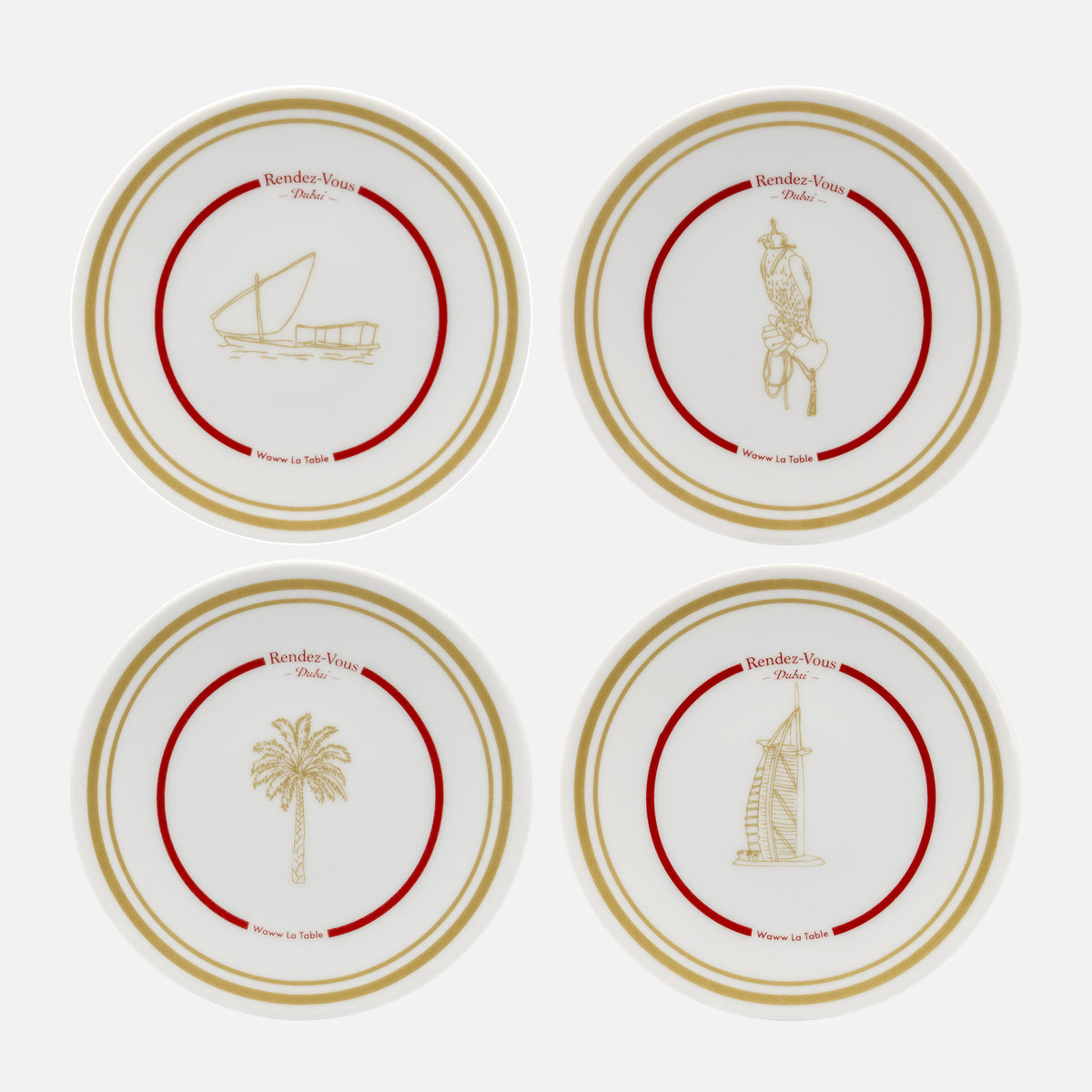 Dubai Bread & Butter Plates, Box of 4 (Ø 12.5cm)