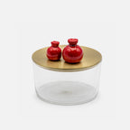 Candy Jar with Aluminium Lid – Red (Small)