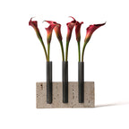 Travertine Marble Base with Glass Tubes