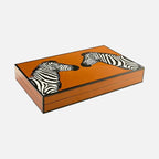 Zebra Lacquer Backgammon Set – Cognac & Velvet
