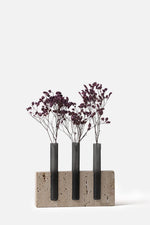 Travertine Marble Base with Glass Tubes