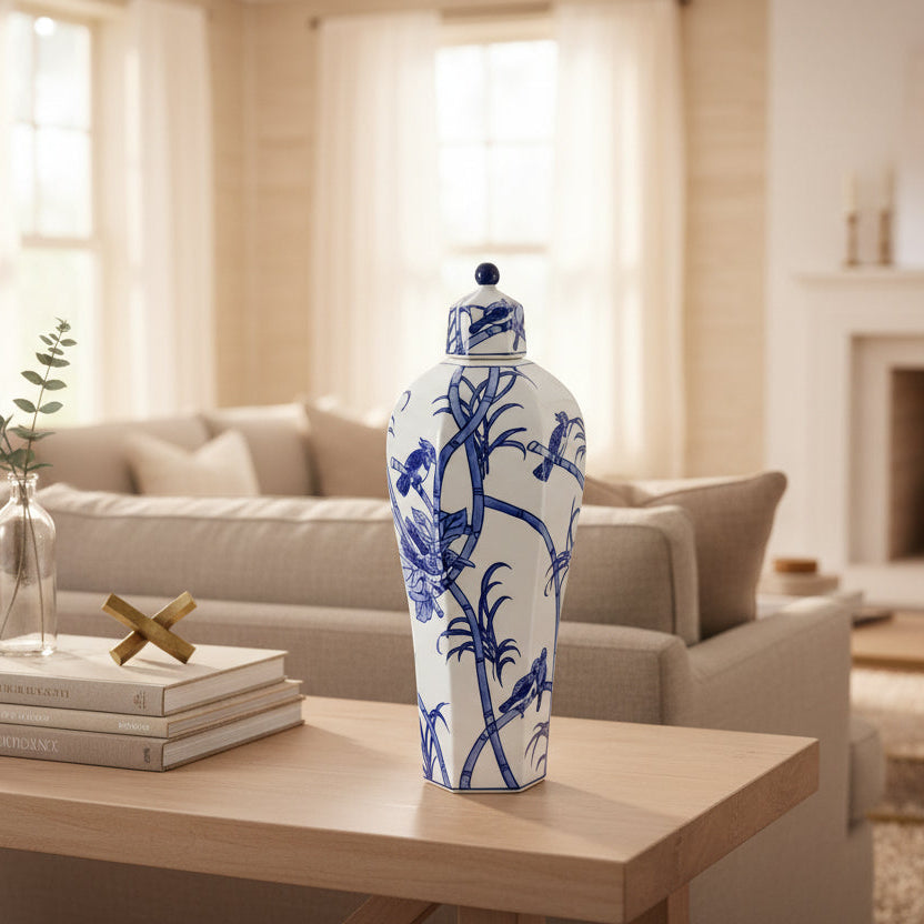 Chinoiserie Bamboo Jar, 53cm