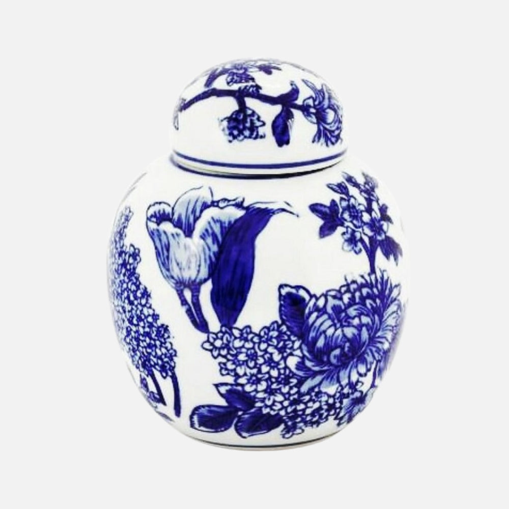 Chinoiserie Flowers Jar, 18cm
