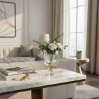 Abhika Crissy Crystal Vase, 25cm, styled in a room setting 2