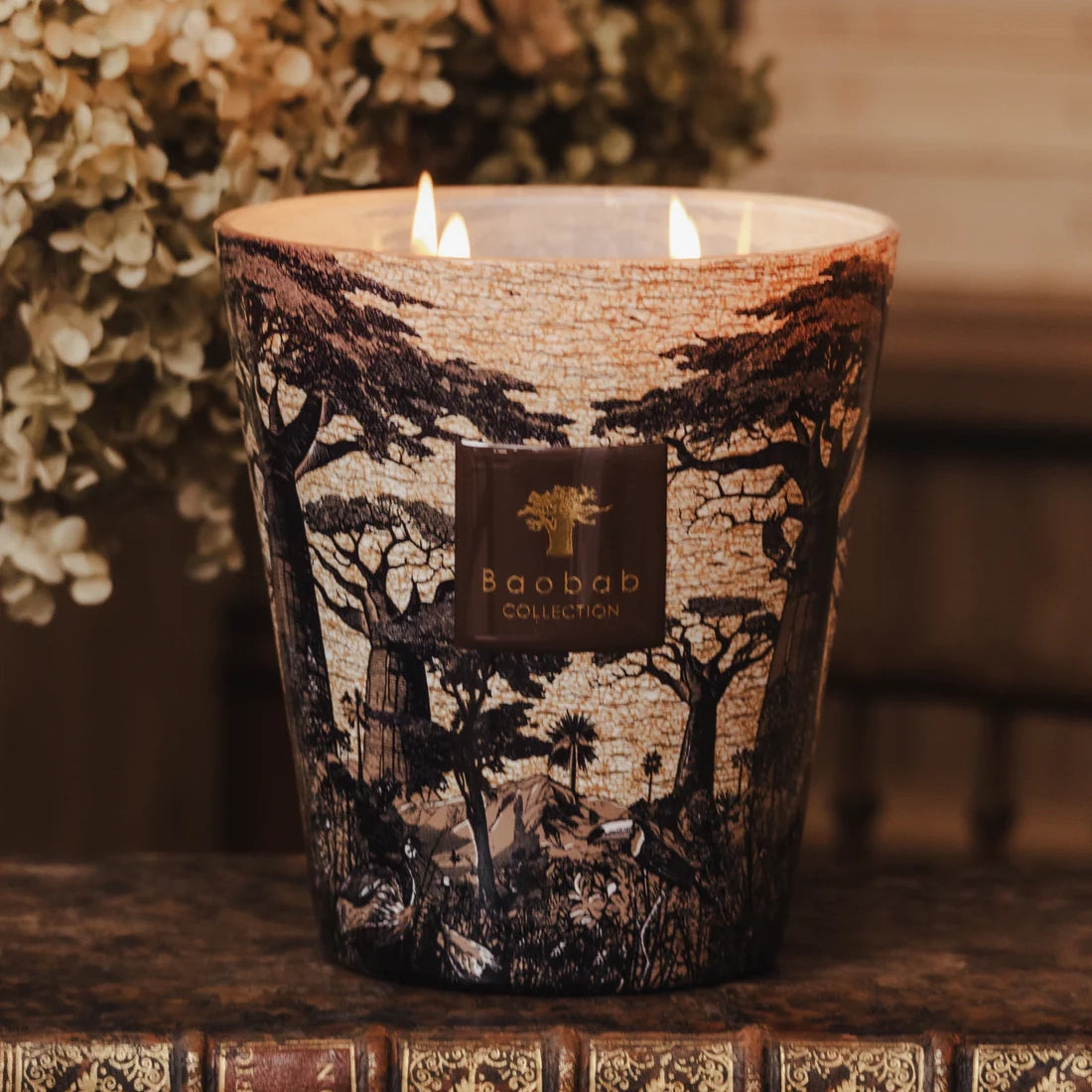 Baobab Collection Sacred Trees Mankono 5-wick scented candle in mouth-blown glass, 3kg, detail view