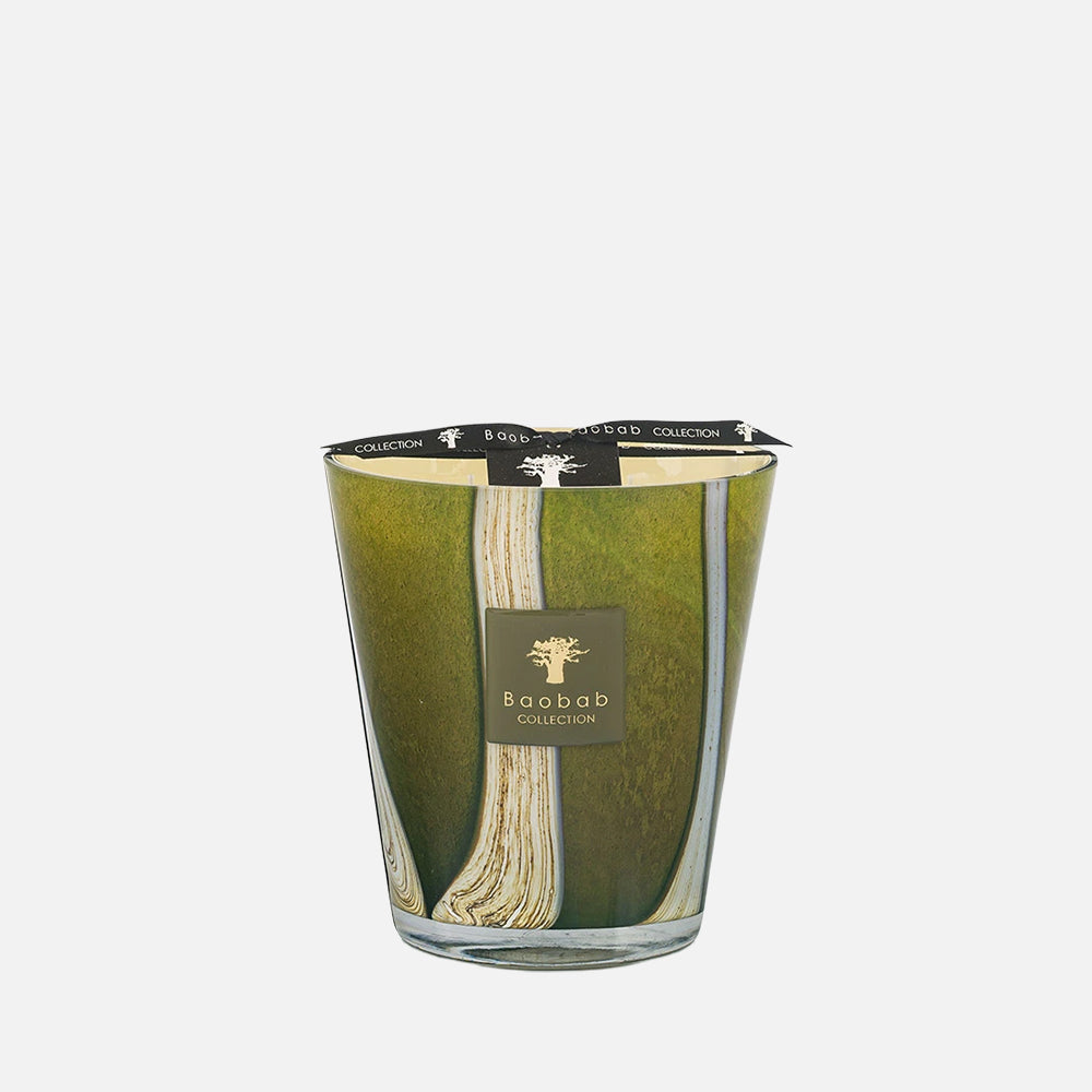 Baobab Collection Sherwood Woods 4-wick scented candle in mouth-blown glass, 1.1kg, front view