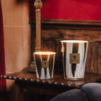 Baobab Collection Sherwood Woods 4-wick scented candle in mouth-blown glass, 1.1kg, styled in a room setting