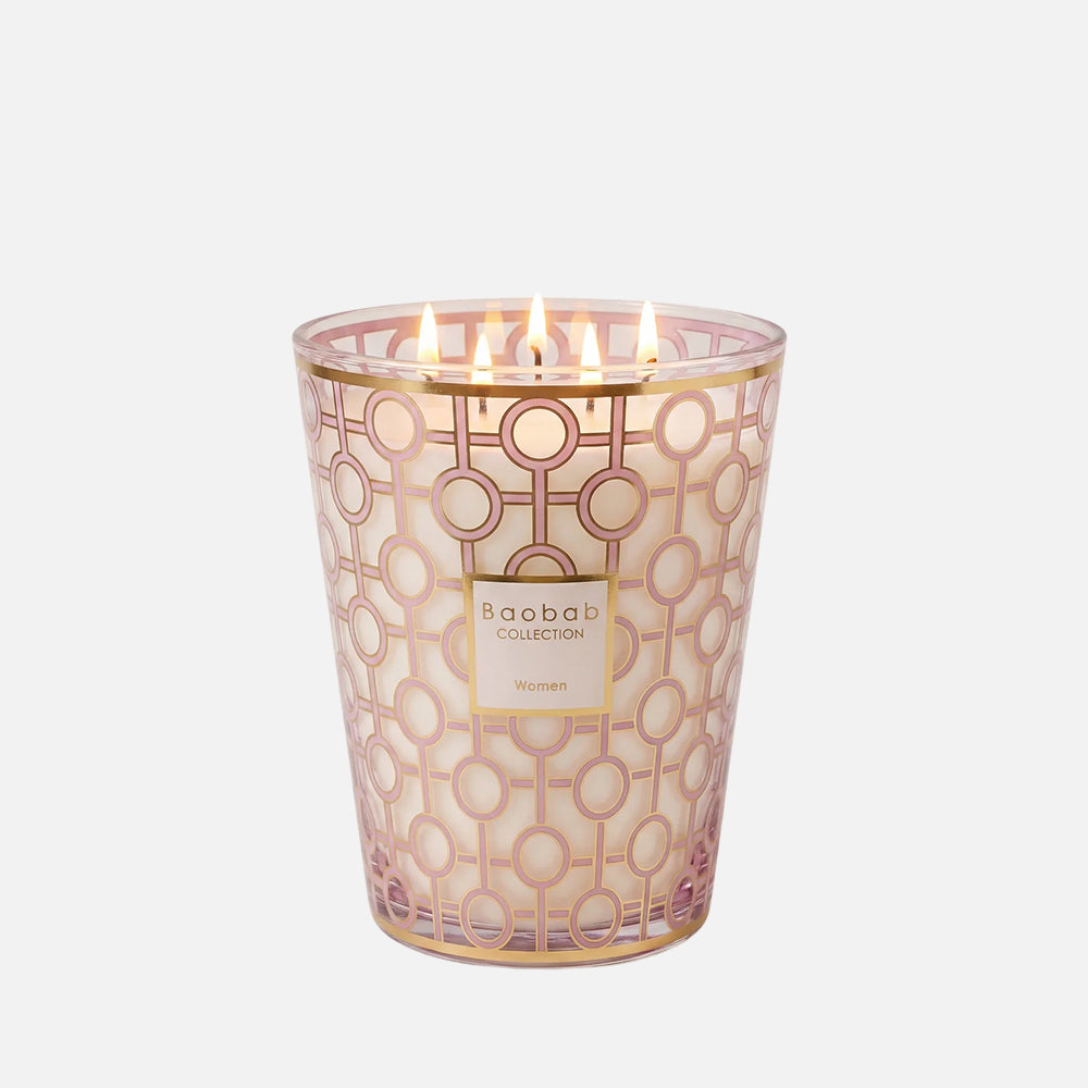 Baobab Collection Women 5-wick scented candle in mouth-blown glass, 3kg, front view