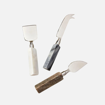 BE HOME Geometric Marble Cheese Knife Set, Set of 3