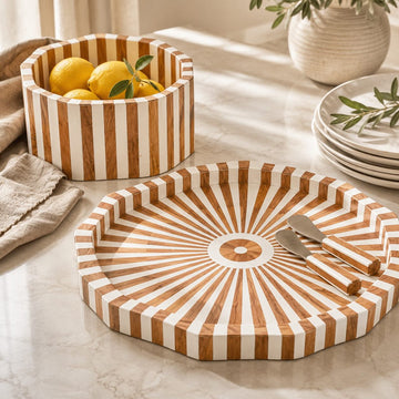 Lyra Inlay Tray Large – Handcrafted Decorative Tray