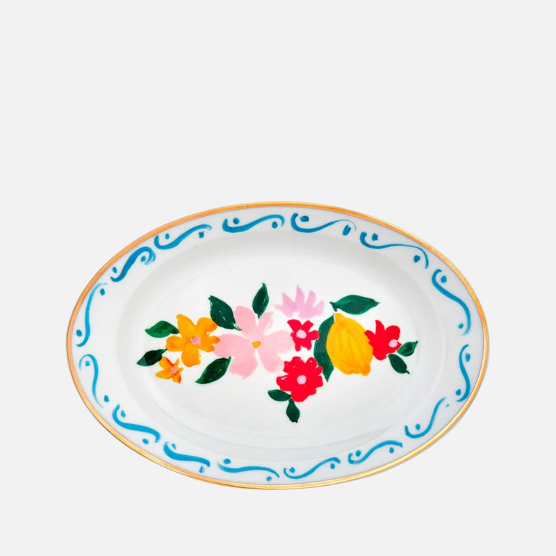 Oval Tray Flowers and Lemons Oval tray (19.5x13cm)