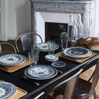 مجموعة من 6 أطباق عشاء متنوعة - أزرق غير متطابق