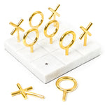 Brass Tic-Tac-Toe Set - Marble Base