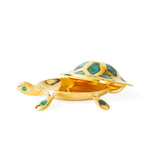 Brass Turtle Box with Malachite Inlay – Decorative Storage Accent