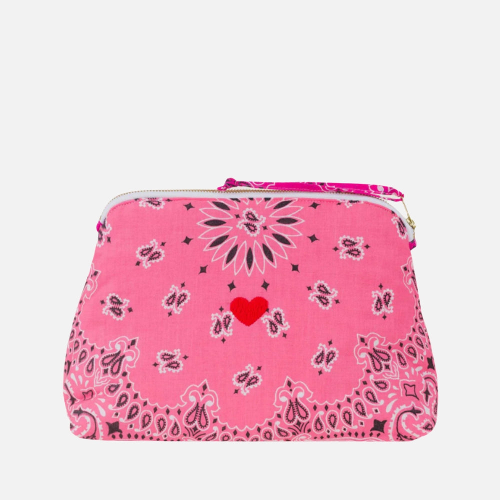 Call It By Your Name Coeur Vanity Large quilted toiletry bag in strawberry and fuchsia, front view