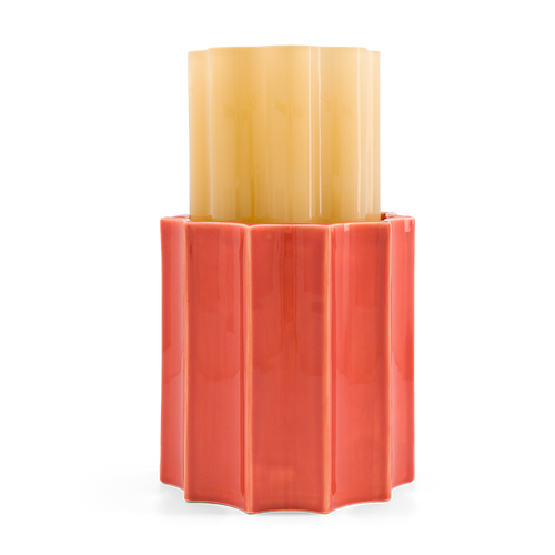 Duetto Vase – Amber Yellow & Terracotta
