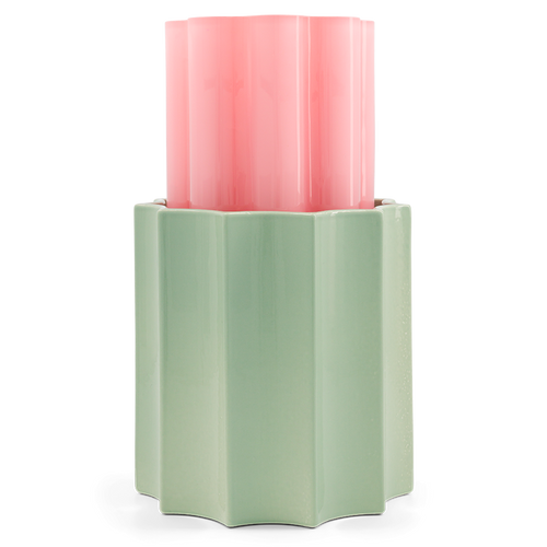 Duetto • Candy Pink & Almond Green Vase