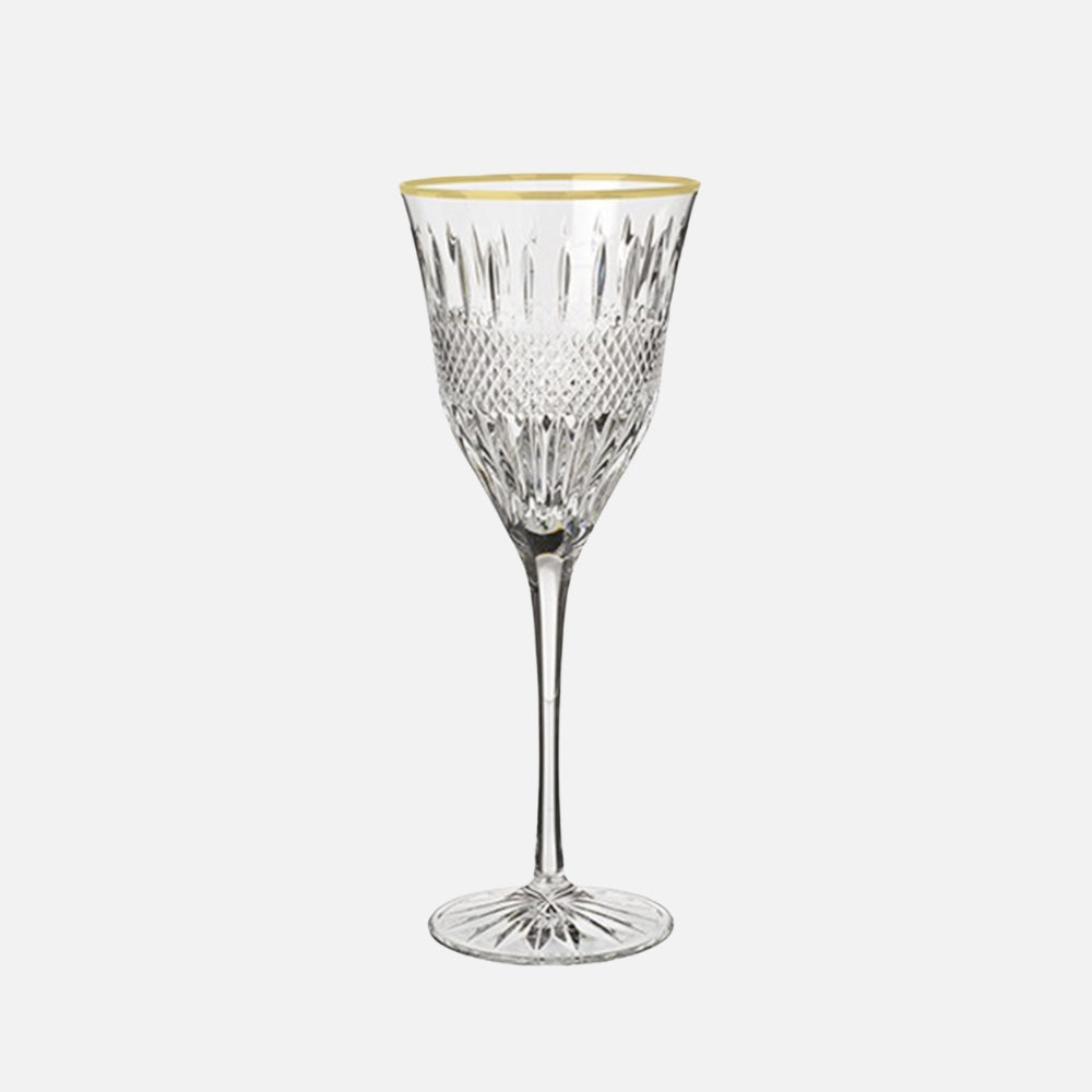 Almas Gold Rim Crystal Water Glass, 22cm