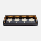 Handmade Belgian Chocolate with Caspari Bar Tray Black Grand Palm 1.5kg
