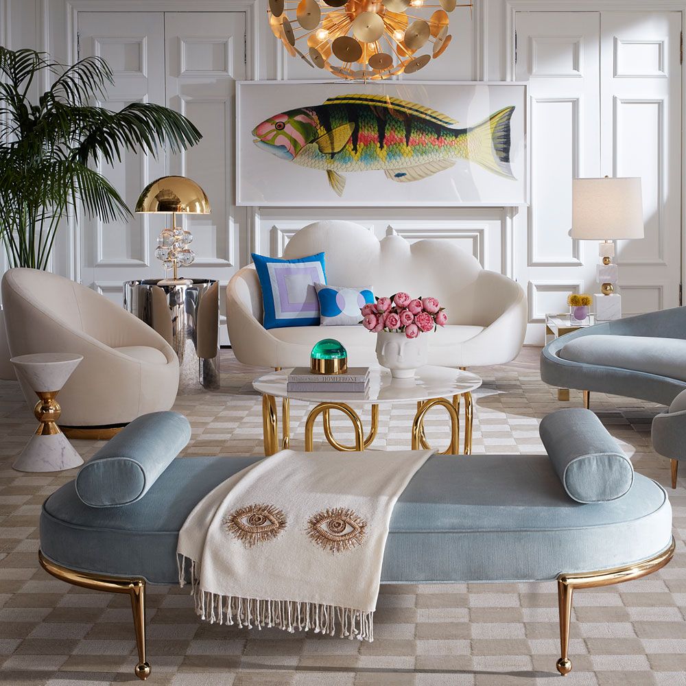 بطانية مزينة بعيون ميوز - صوف ميرينو فاخر أبيض