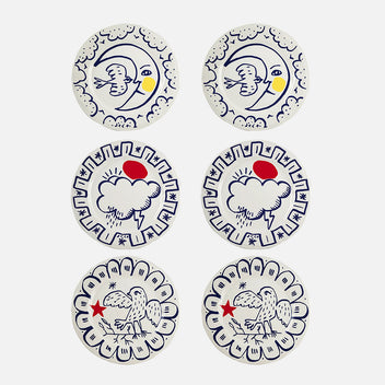 GIEN L'Archipel Sentimental Side Plates, 23cm, Set of 6
