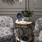 Blue Mismatched Set of 6 Assorted Dessert Plates (Ø 23,2 cm - Ø 22 cm )