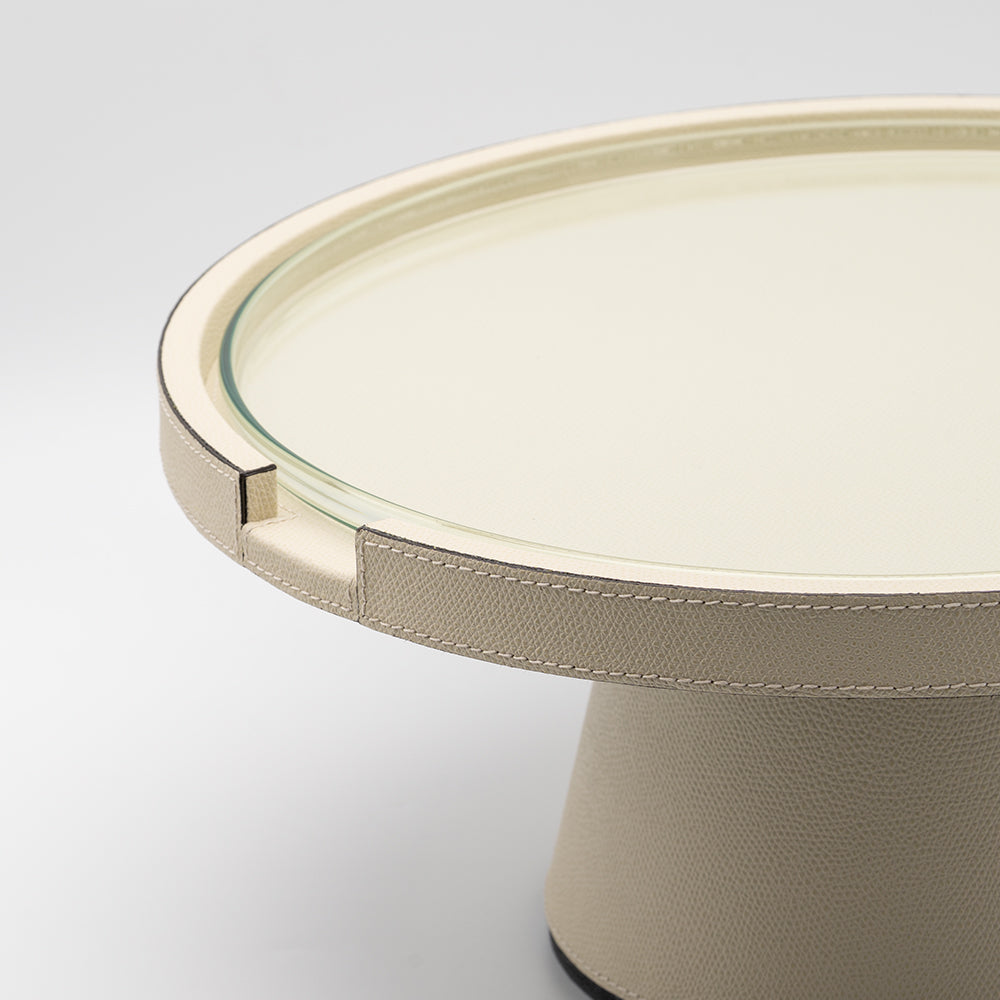 Giobagnara Gourmet Raised Tray, Ivory, 35cm, leather detail