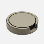 Tao Coaster Holder with 6 Coasters, Beige