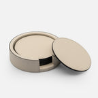Tao Coaster Holder with 6 Coasters, Ivory