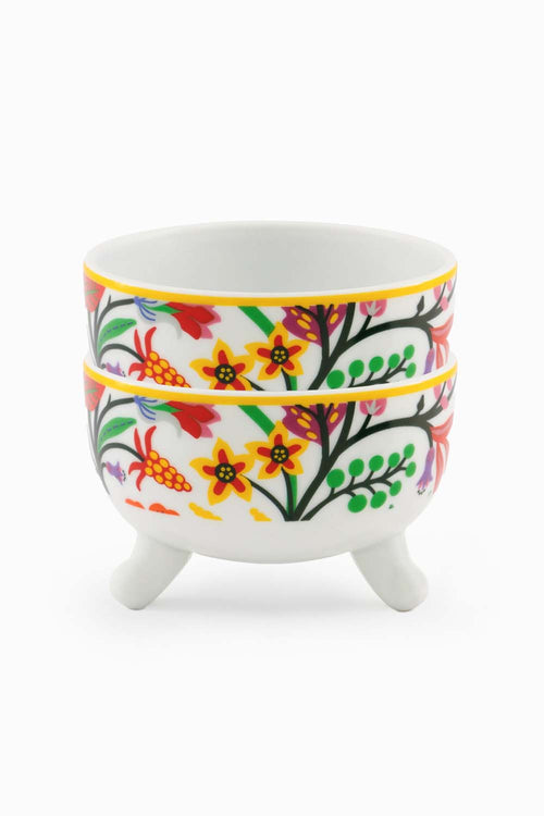 Spring Blooms Footed Bowls, Set of 2