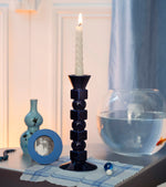 Anna Large Ceramic Candleholder in Midnight Blue