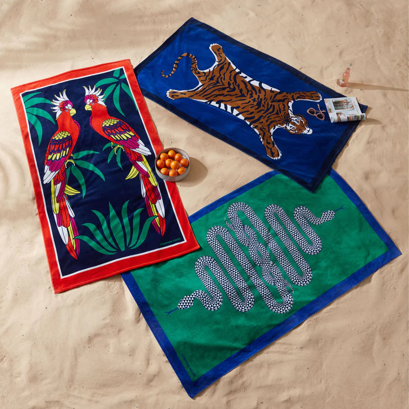 Animalia Parrots Beach Towel, 100x180cm