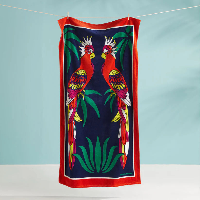 Animalia Parrots Beach Towel, 100x180cm