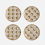 Basketweave Coaster, 10cm, Set of 4