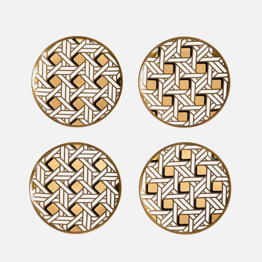 Basketweave Coaster, 10cm, Set of 4