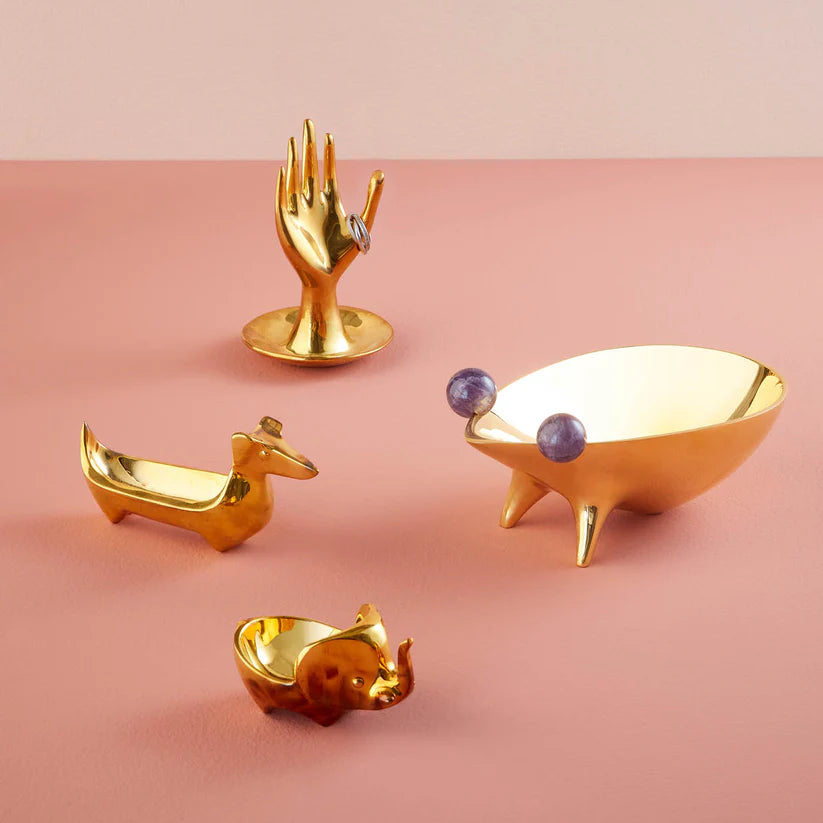 Brass and Amethyst Frog Bowl, 20cm