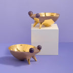 Brass and Amethyst Frog Bowl, 20cm