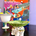 Hand-Painted Elephant Ceramic Fruit Bowl – Italian Made
