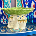 Hand-Painted Elephant Ceramic Fruit Bowl – Italian Made