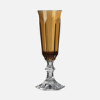 Mario Luca Giusti Dolce Vita Champagne Flute, Amber in synthetic crystal, front view