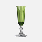 Mario Luca Giusti Dolce Vita Champagne Flute, Green in synthetic crystal, front view