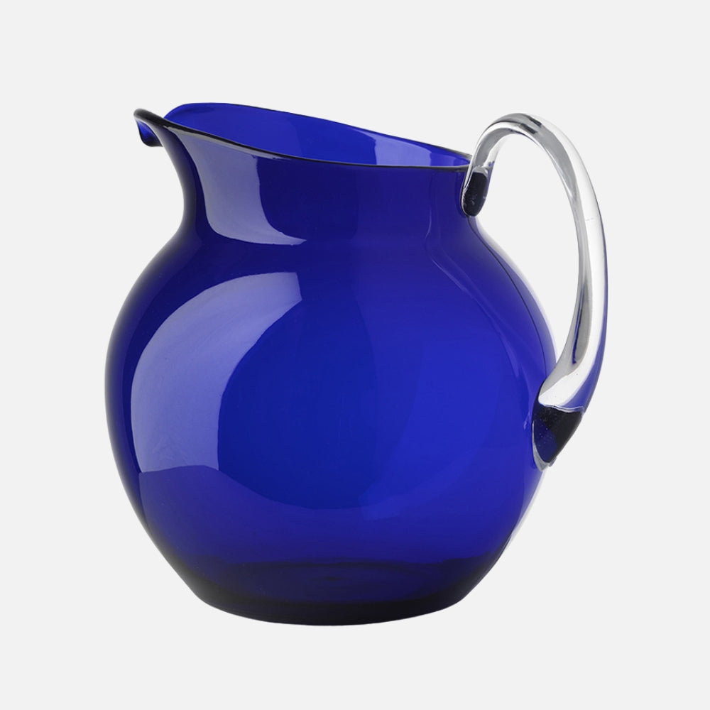 Mario Luca Giusti Palla Jug, Blue, 3L in synthetic crystal, front view