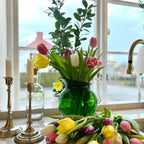 Mario Luca Giusti Palla Jug, Green, 3L in synthetic crystal, styled in a table setting