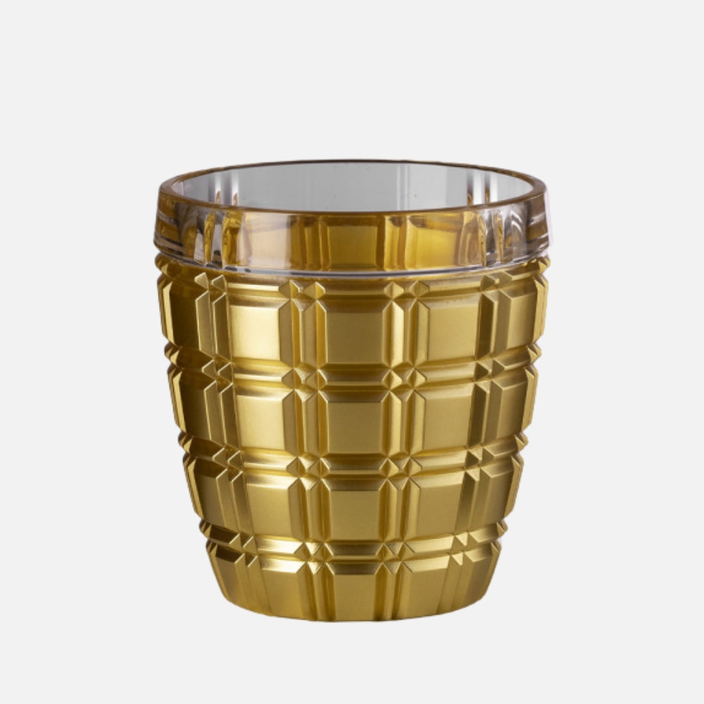 Mario Luca Giusti Winston Tumbler, Gold in synthetic crystal, front view