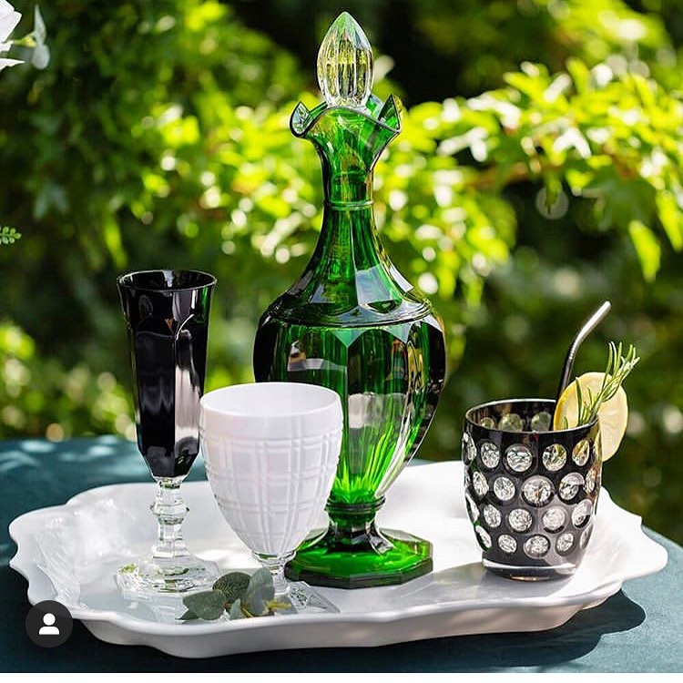 Mario Luca Giusti Winston Wine Glass, White in synthetic crystal, styled in a table setting