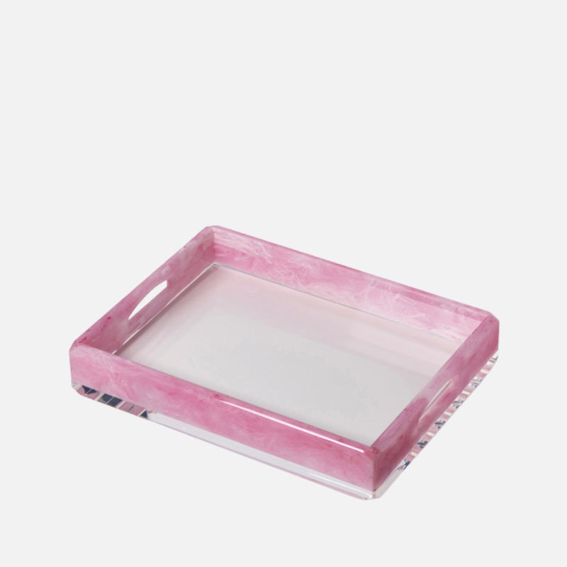 Donovan Pink Acrylic Tray, 40x30cm