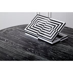 Op Art Backgammon Set - Black & White Lacquer Game Box