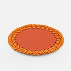 Rochelle Leather & Crochet Coaster, Mango, Set of 6