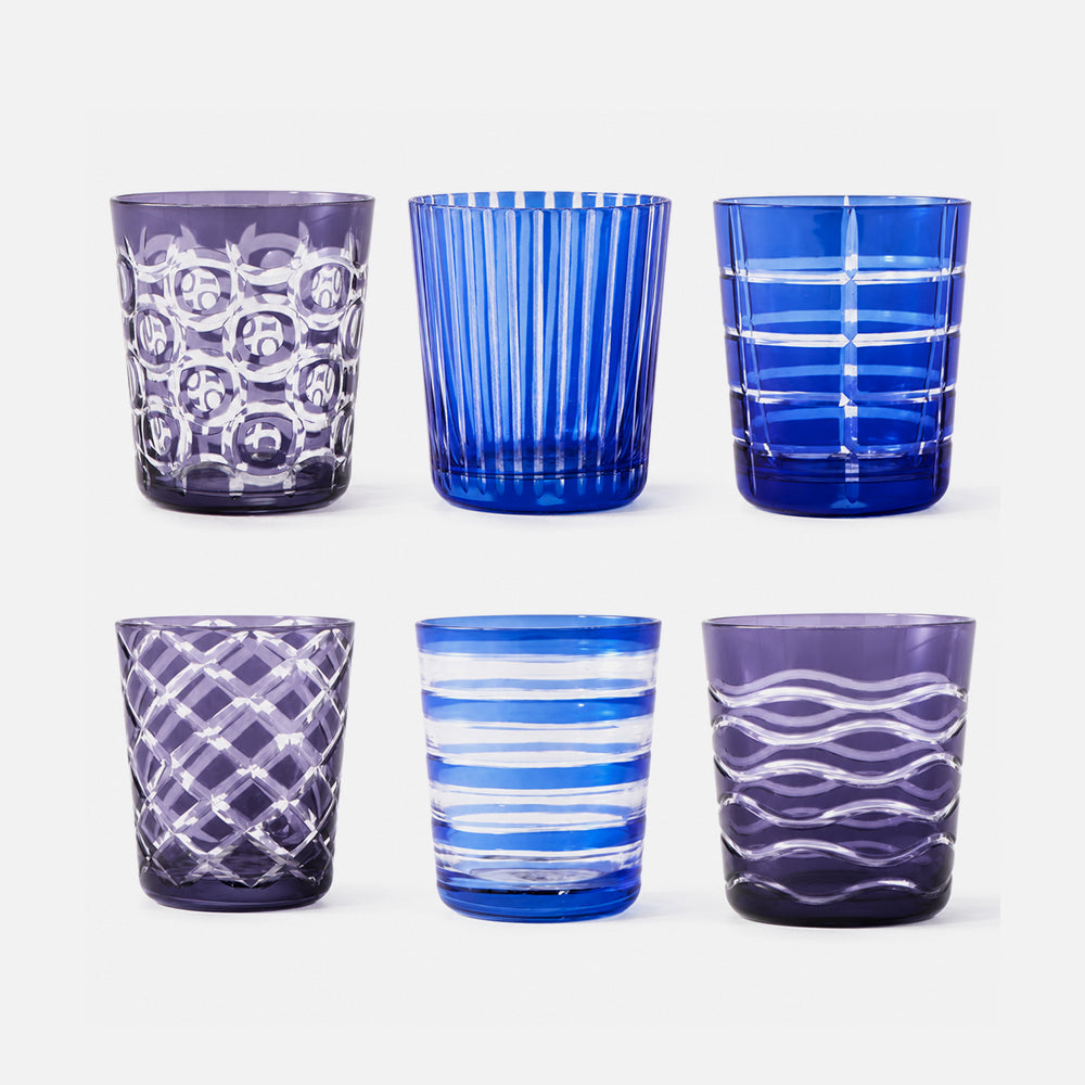 Cobalt Mixed Tumblers, Set of 6