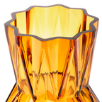 Ochre Folds Glass Vase, 31cm